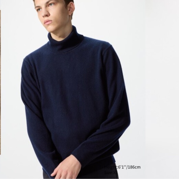 Uniqlo_Navy Cashmere Turtleneck Long Sleeve Sweater_xS - Picture 1 of 6
